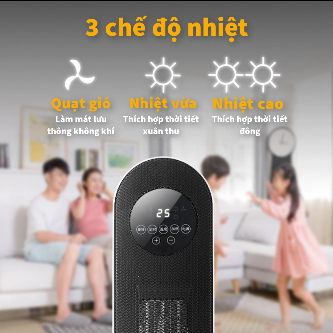 Máy sưởi gốm PTC cao cấp, máy sưởi gốm Creen bảo hành 12 tháng