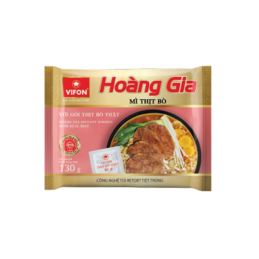 Thùng 18 gói mì hoàng gia vị thịt bò 130g