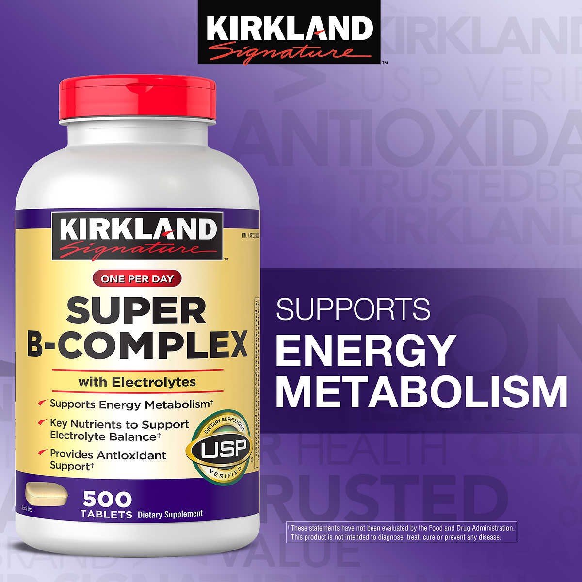 Viên uống bổ sung vitamin b kirkland super b-complex chai 500 viên giảm căng thẳng suy nhược cơ thể