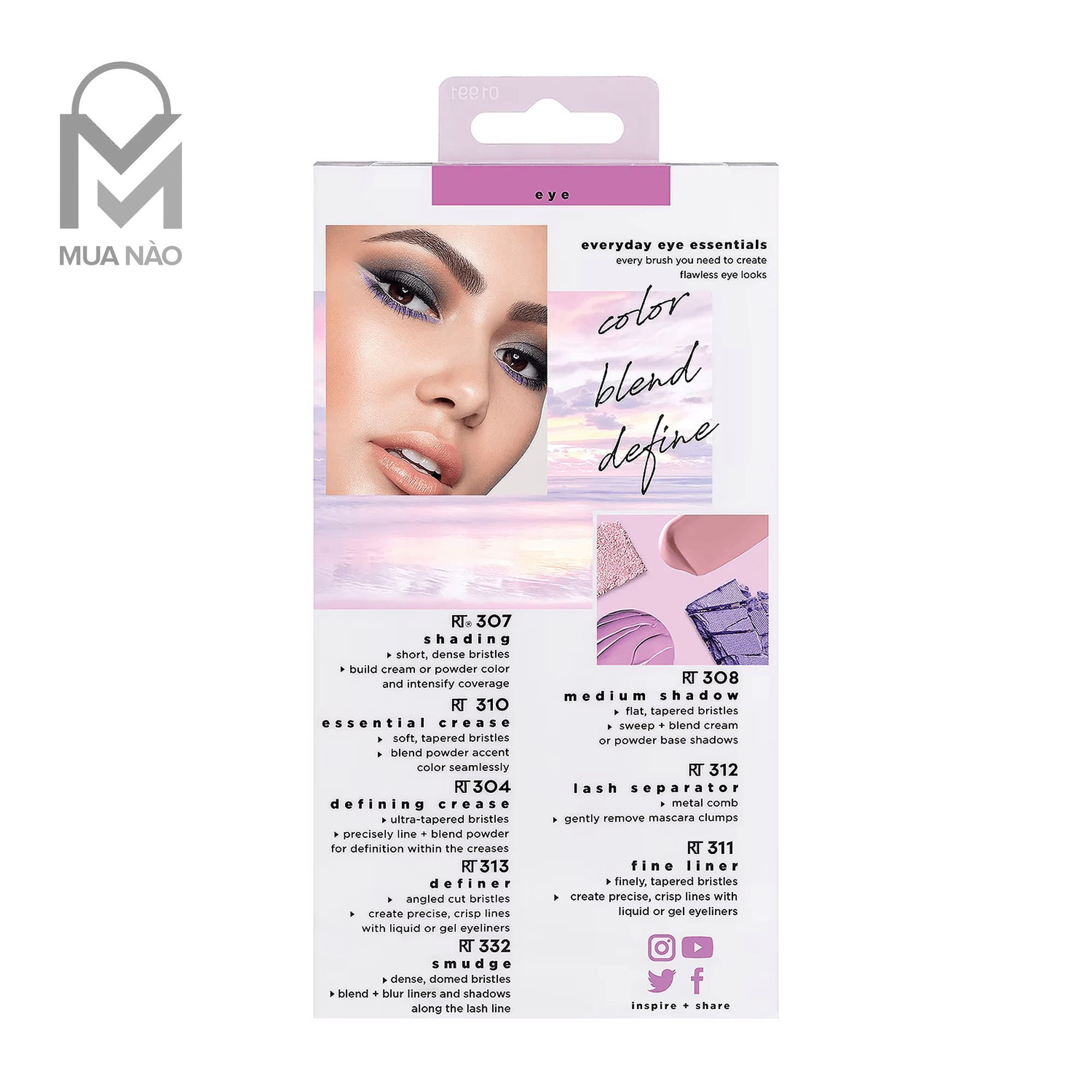 Bộ Cọ Mắt Real Techniques Everyday Eye Essentials 8 cây