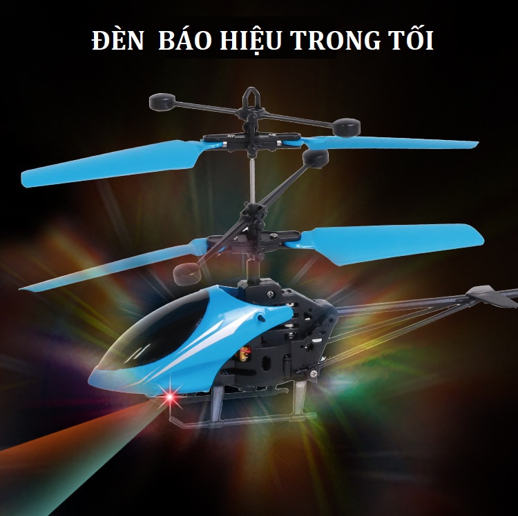 [HCM]Máy bay trực thăng cảm biến có đèn led + cáp sạc