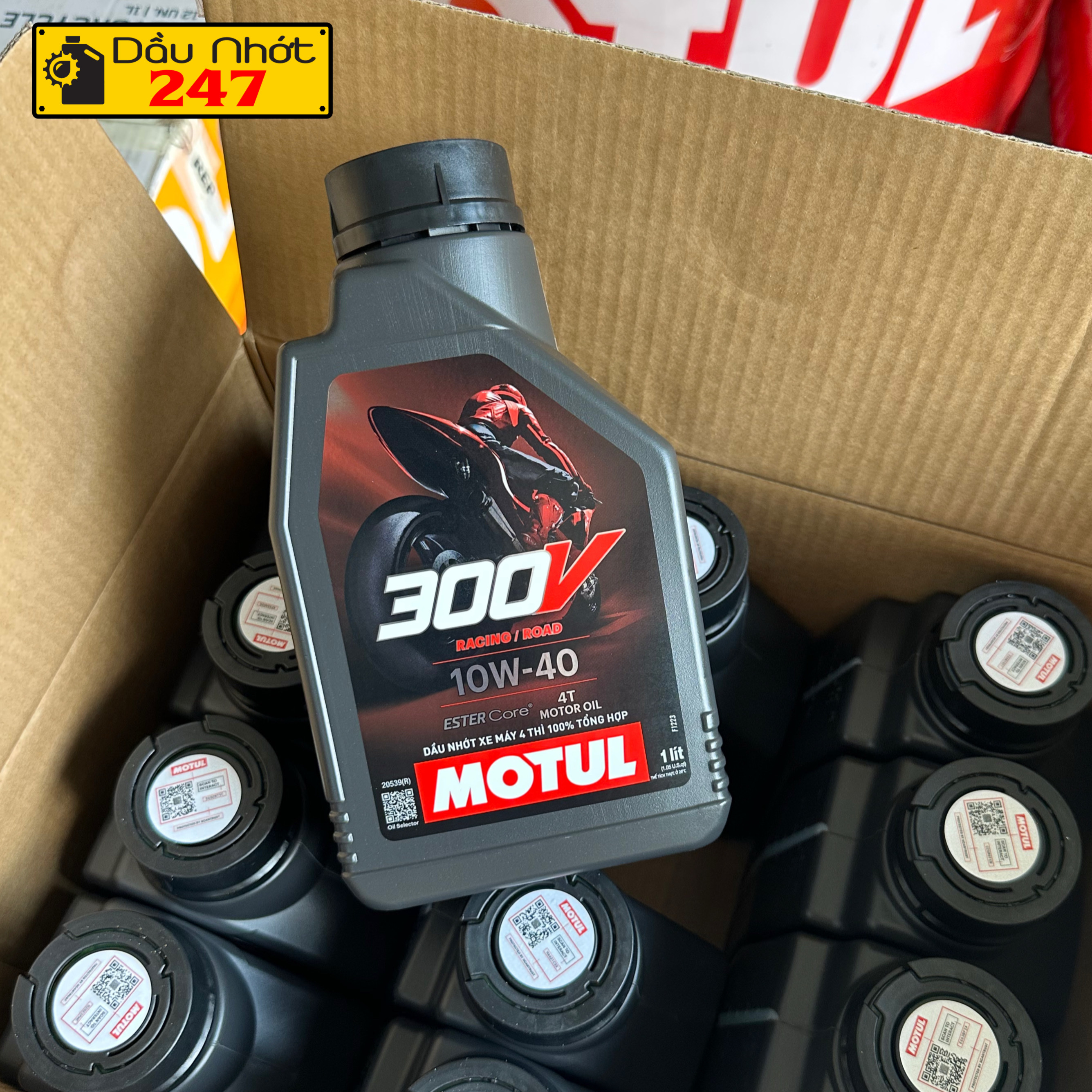 Dầu nhớt Motul 300v 4T 10w40  1L