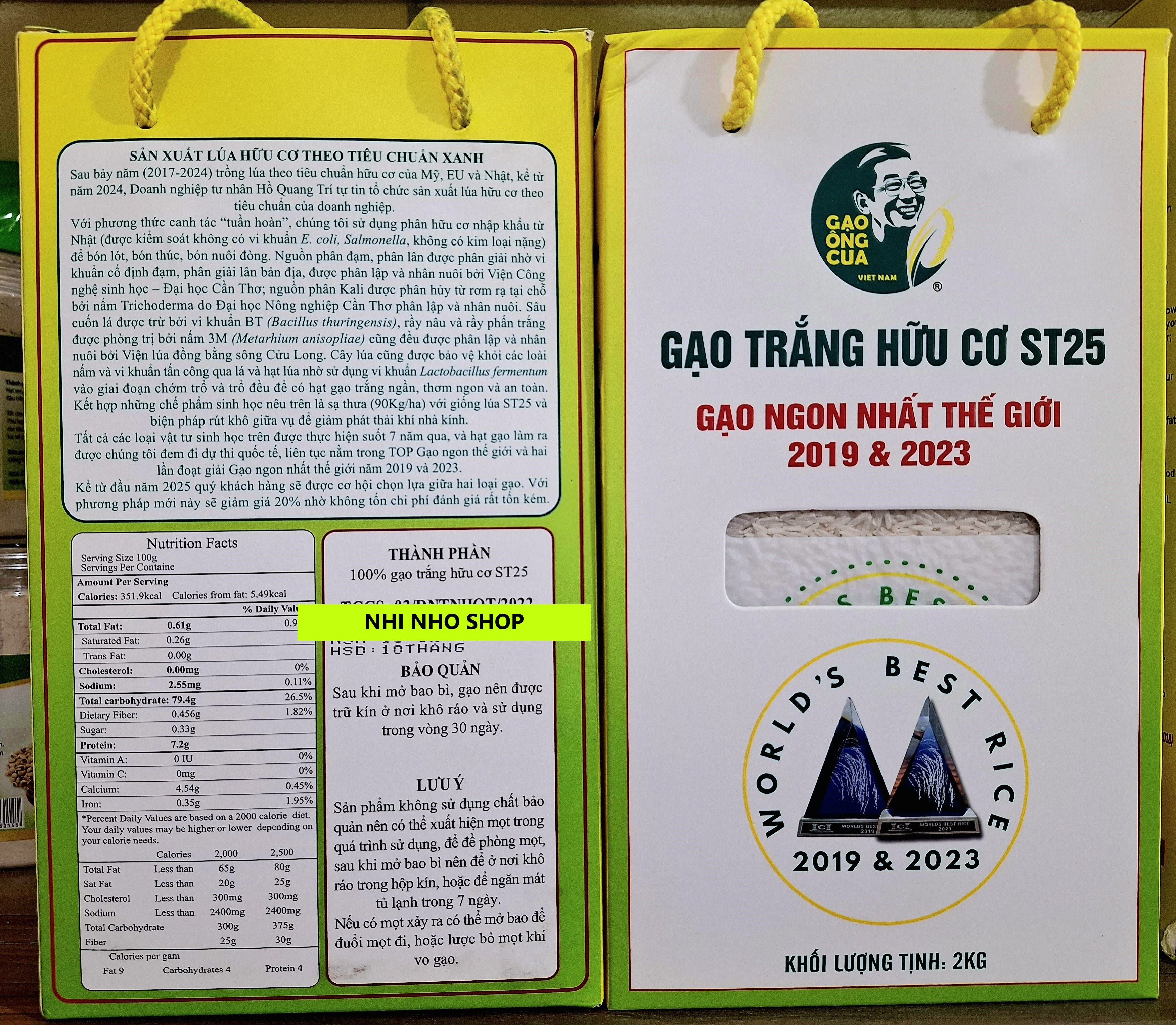 Organic Ong Cong Rice St25 (2kg Vacuum Packed Box)