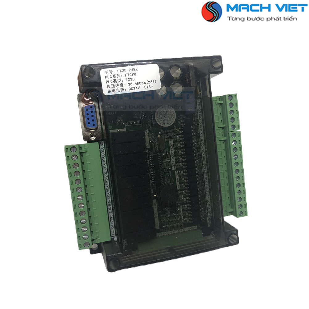 Board lập trình PLC FX3U 24MR 6AD 2DA có Pin, RS485