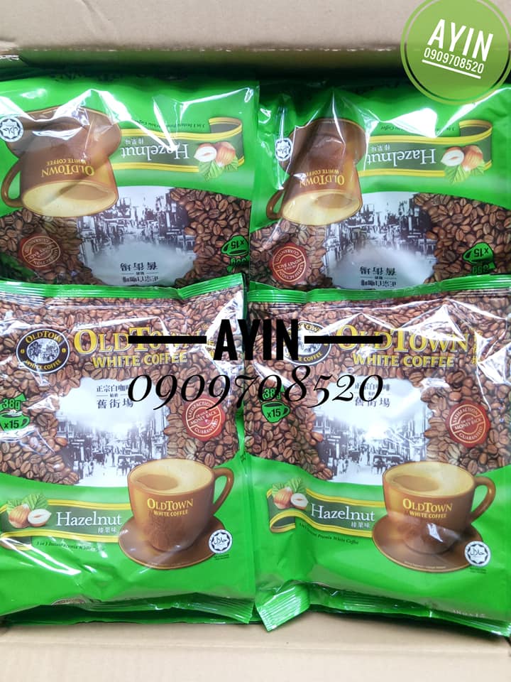 ( Bao Bì Mới ) Cà phê trắng vị hạt dẻ OldTown White Coffee HAZELNUT Malaysia