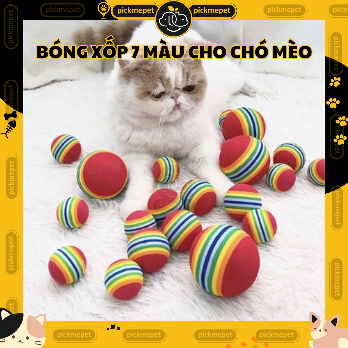 Đồ Chơi Bóng Xốp 7 Màu Cho Chó Mèo