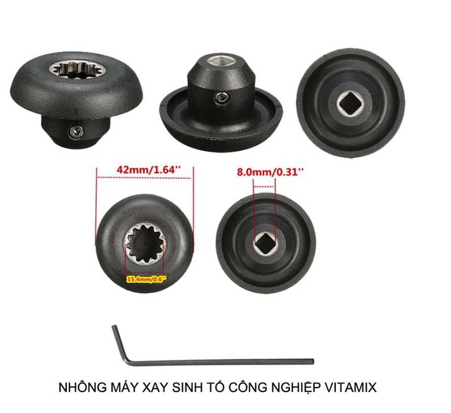 Nhông- Socket- trục nấm- trục bánh răng- nấm xoay máy xay Omniblend 8mm 12 răng - Phụ kiện máy xay công nghiệp