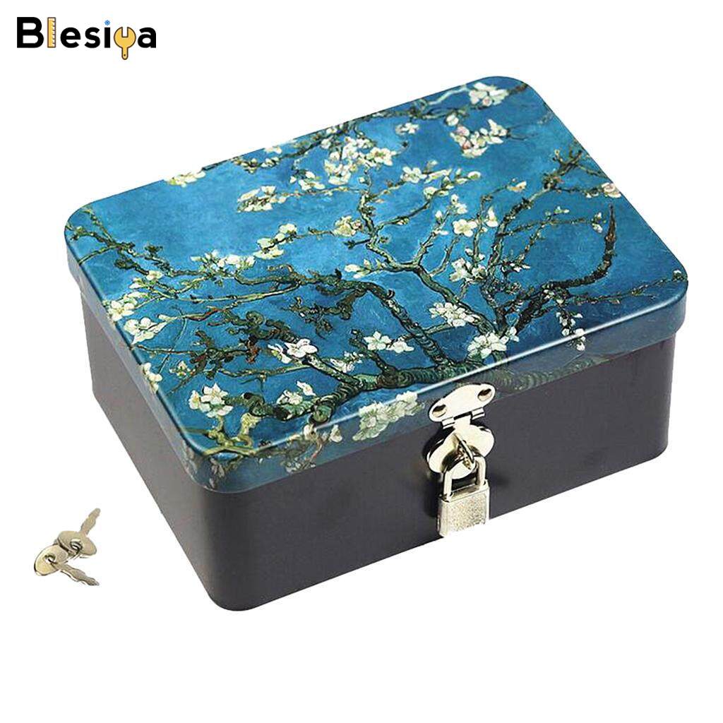 Blesiya Locked tinplate Metal Collection Iron Storage Box