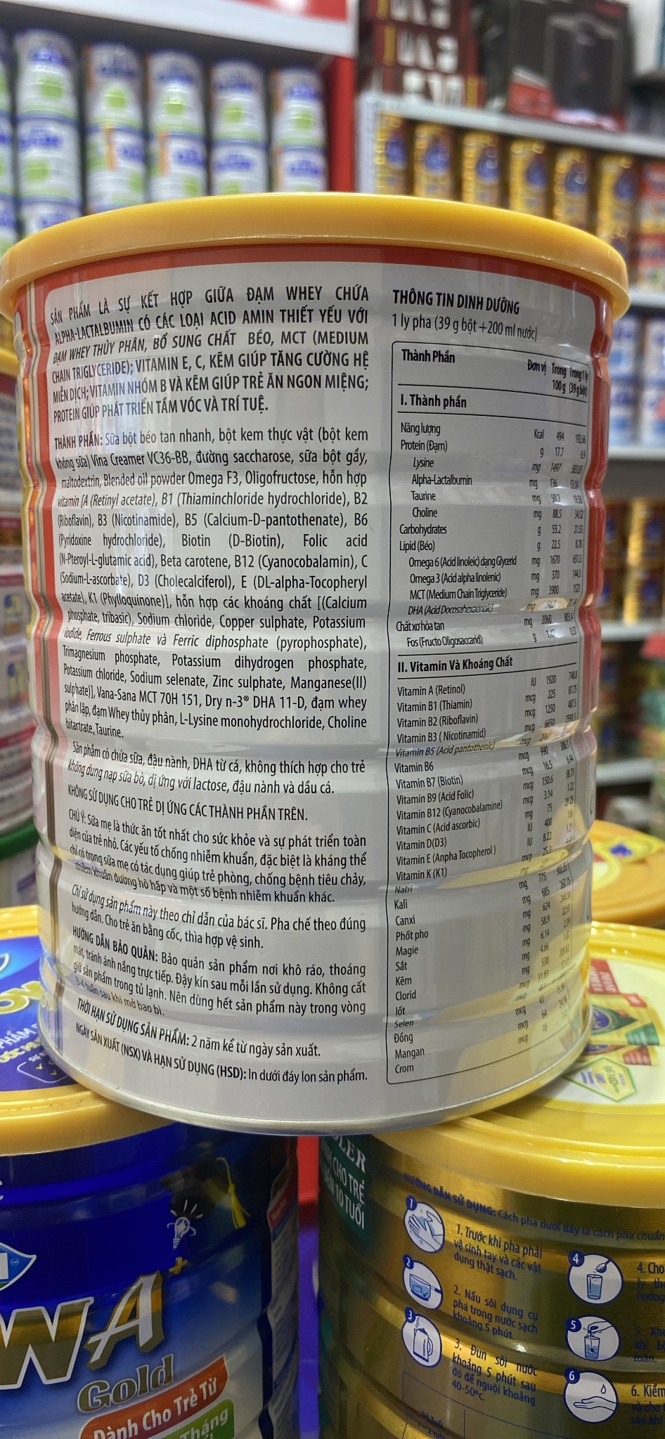 Sữa bột arti Gain lon 900g - màu đỏ