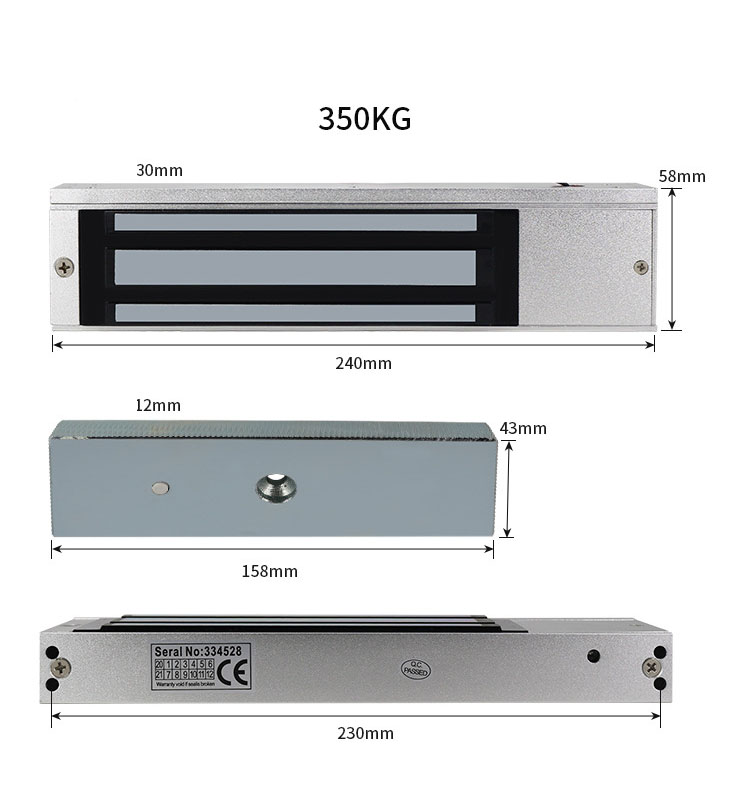 Khóa điện từ( lực hút) nam châm điện 12VDC- 280kg, 350kg
