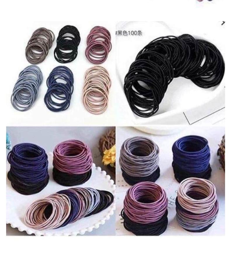 Set 100 dây chun buộc tóc đủ màu