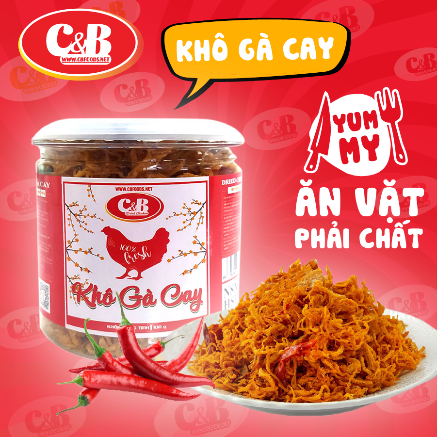 KHÔ GÀ CAY C&B HỘP 100G