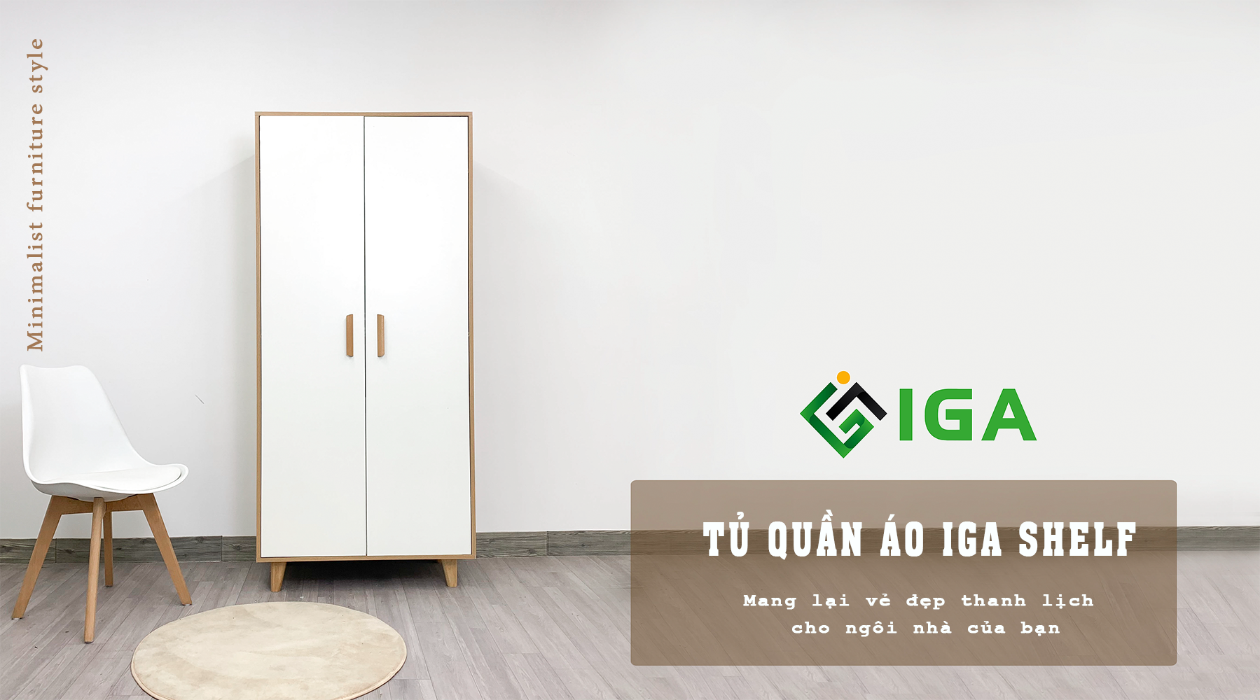 Tủ Quần Áo IGA Shelf Phong Cách Nordic - GP129