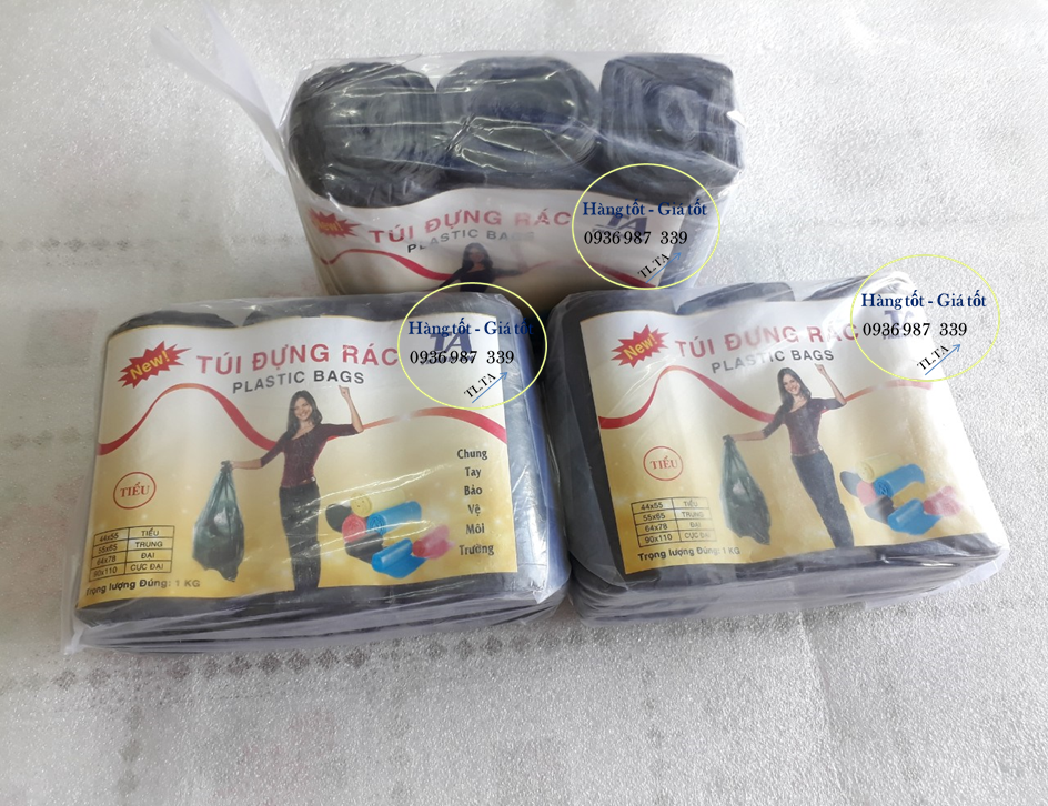 Combo 3 cuộn túi đựng rác Tự huỷ đủ size
