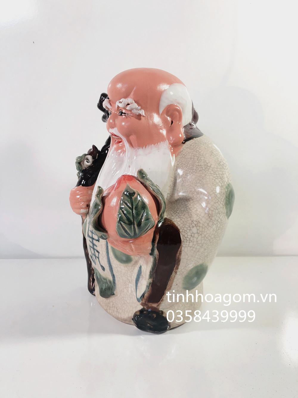 Tượng tam đa no đủ gốm sứ Bát Tràng cao 33cm