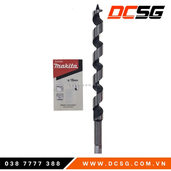Mũi khoan gỗ đầu xoắn ốc (16x250mm) Makita D-07381 | DCSG