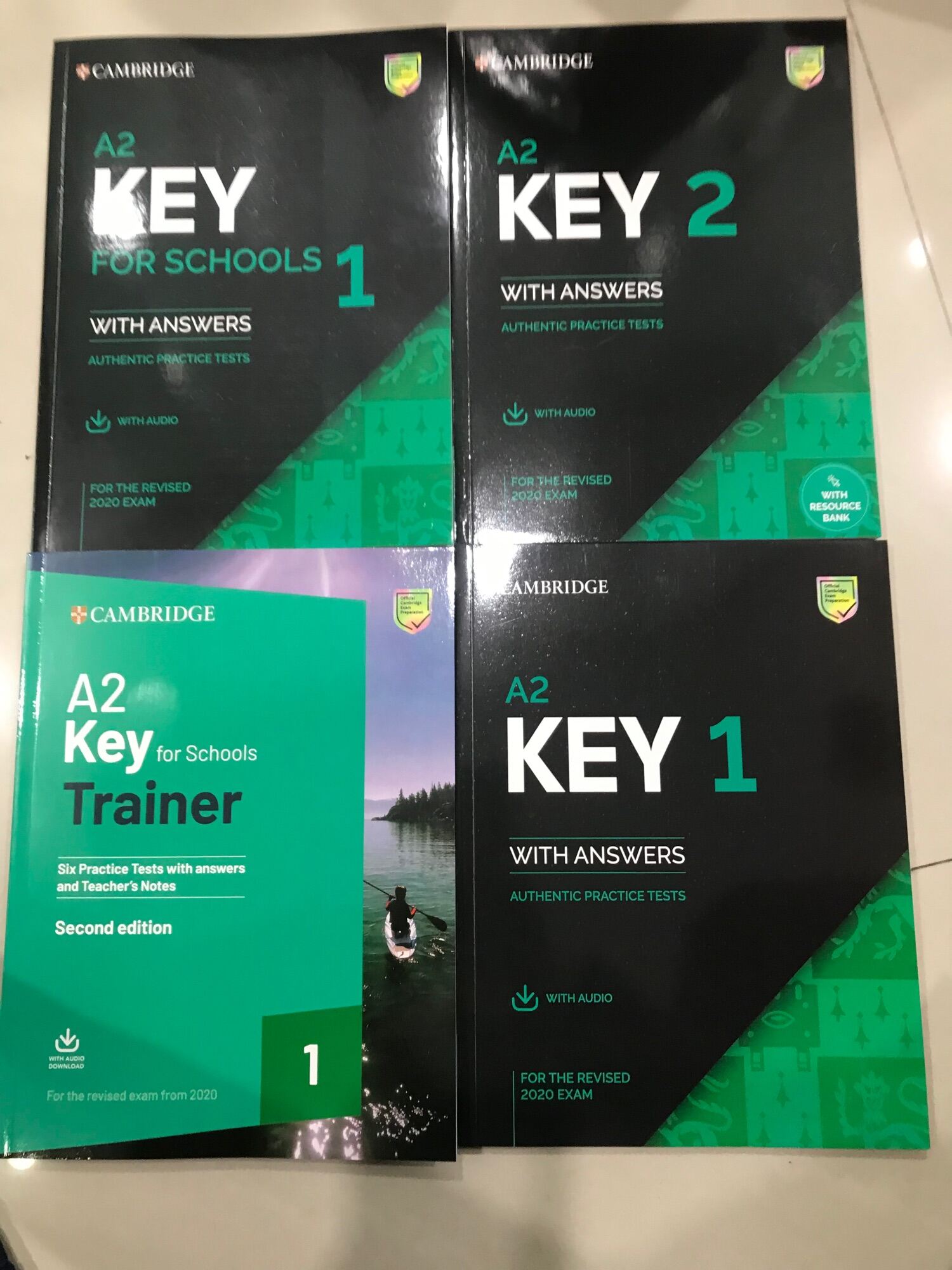 Bộ ket 2020 4 quyển - a2 key trainer, a2 key school