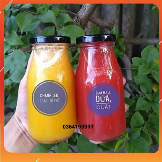 Set 4 chai thủy tinh 200ml đựng sữa