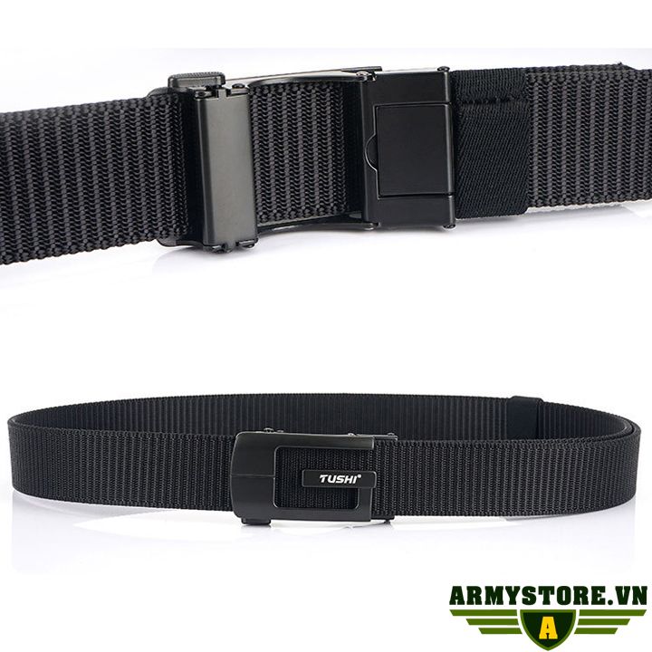 [HCM]Dây thắt lưng lính - Dây nịt vải bố ARM-1081 (Đen)