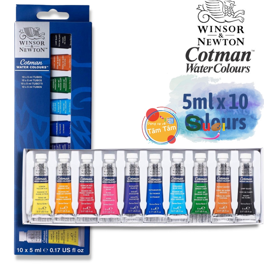 Màu nước Winsor & Newton Cotman 10 màu tuýp 5ml
