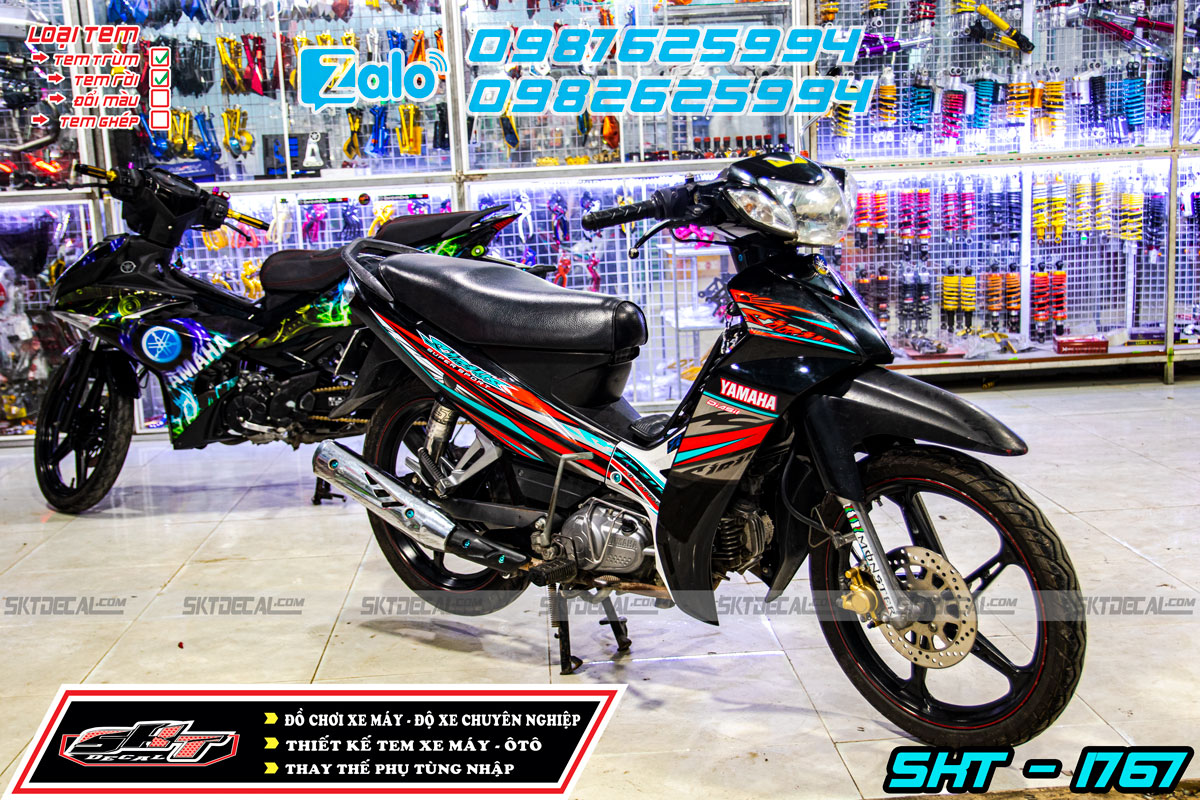 tem rời xe sirius đỏ đen