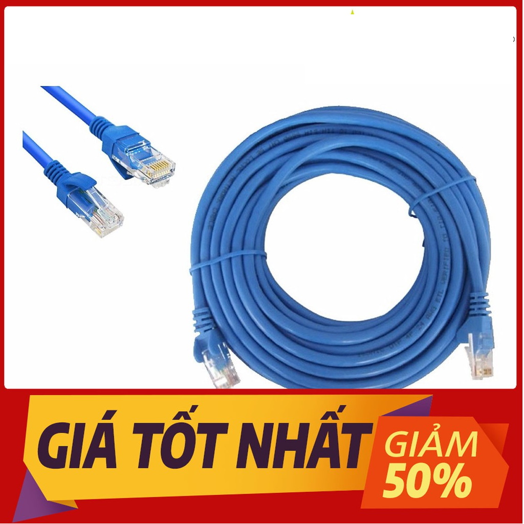 Dây cáp mạng cat5e bấm sẵn 2 đầu 5m (Xanh)