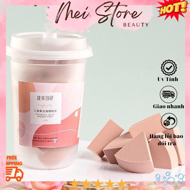 [GIẢM 5% ĐƠN 129K]Combo 12 Bông Mút Trang Điểm Maycreate Mút Tán Kem - (Mẫu Mới)