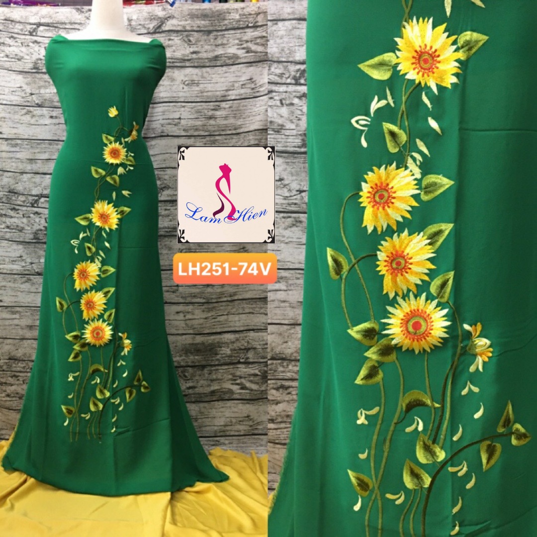 Vải may áo dài bông thêu LH251
