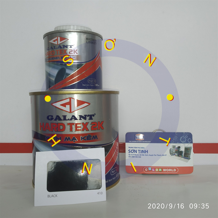 Sơn Sắt Mạ Kẽm Màu Đen bóng mã 410 -  2 thành phần Galant 2K