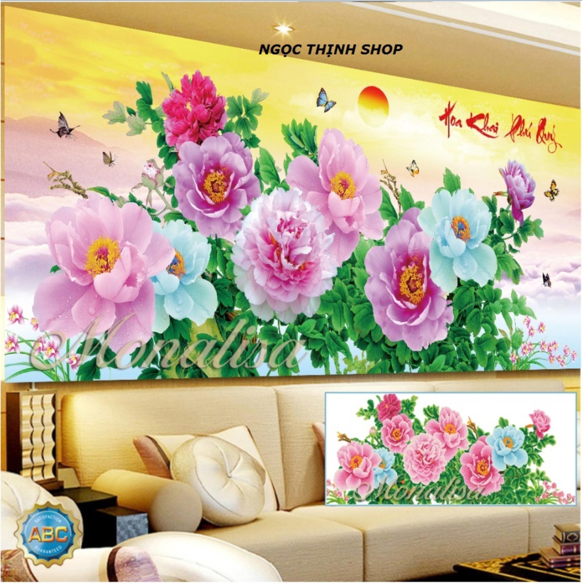 Tranh gắn đá hoa khai phú quý y8220 kt:120x60cm