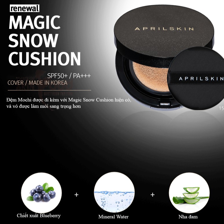 [Mẫu mới 2022] Phấn Nước April Skin Black Magic Snow Cushion Galaxy Edition (15g)