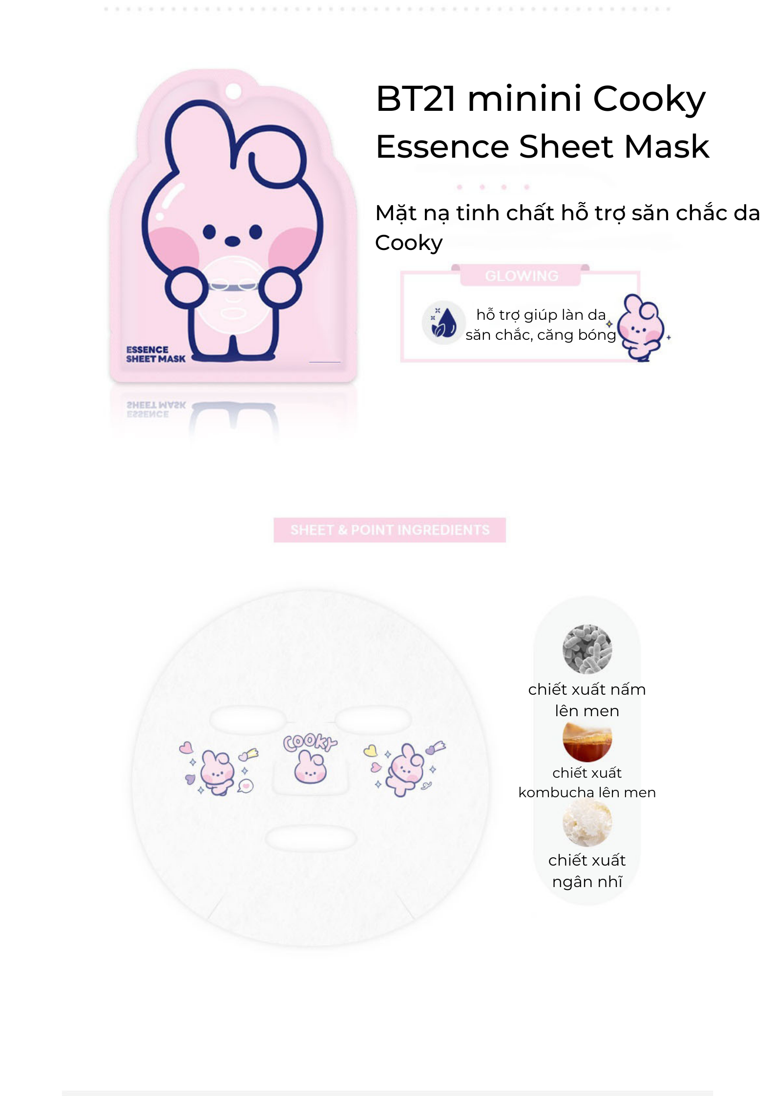Mặt Nạ Dưỡng Da BT21 Essence Sheet Mask 25g