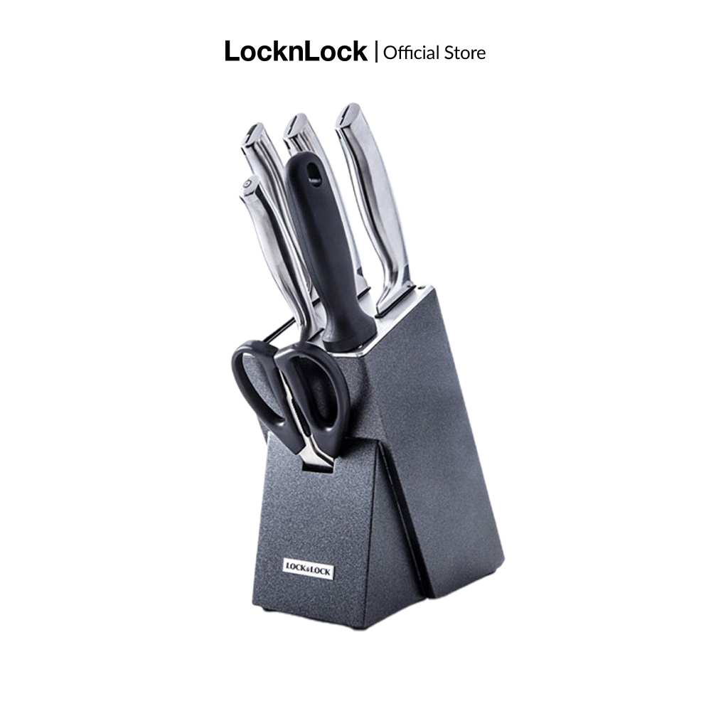 Bộ dao nhà bếp 7 món bằng thép không gỉ Lock&Lock CKK301 thiết kế sang trọng chắc chắn dễ dàng vệ sinh