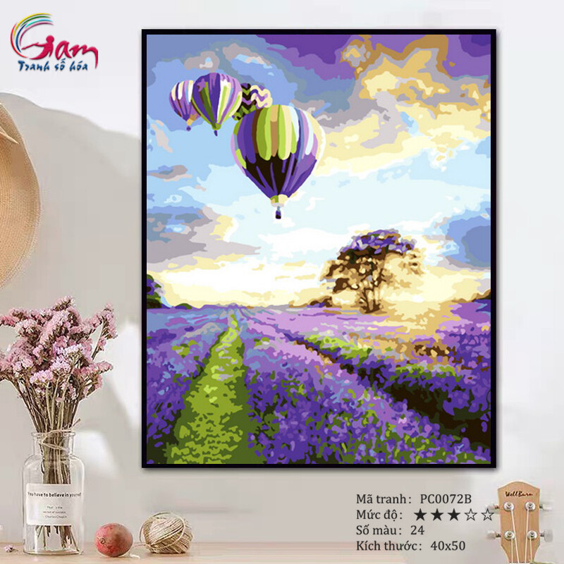 DIY Painting By Numbers Kit Landscape Painting No PC0072B Lavender Painting For Home Wall Decor, New Hobby And Gift Picture On Canvas Acrylic paint Coloring By Number