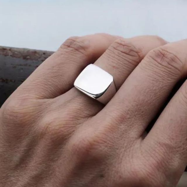 Nhẫn Titan Bản vuông tối giản - Knucle Ring - ODIN
