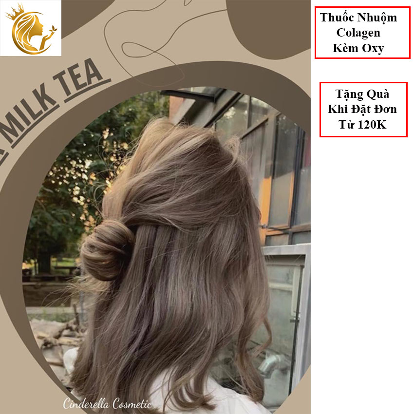 Milk Tea Color Hair Dye with Oxygen
