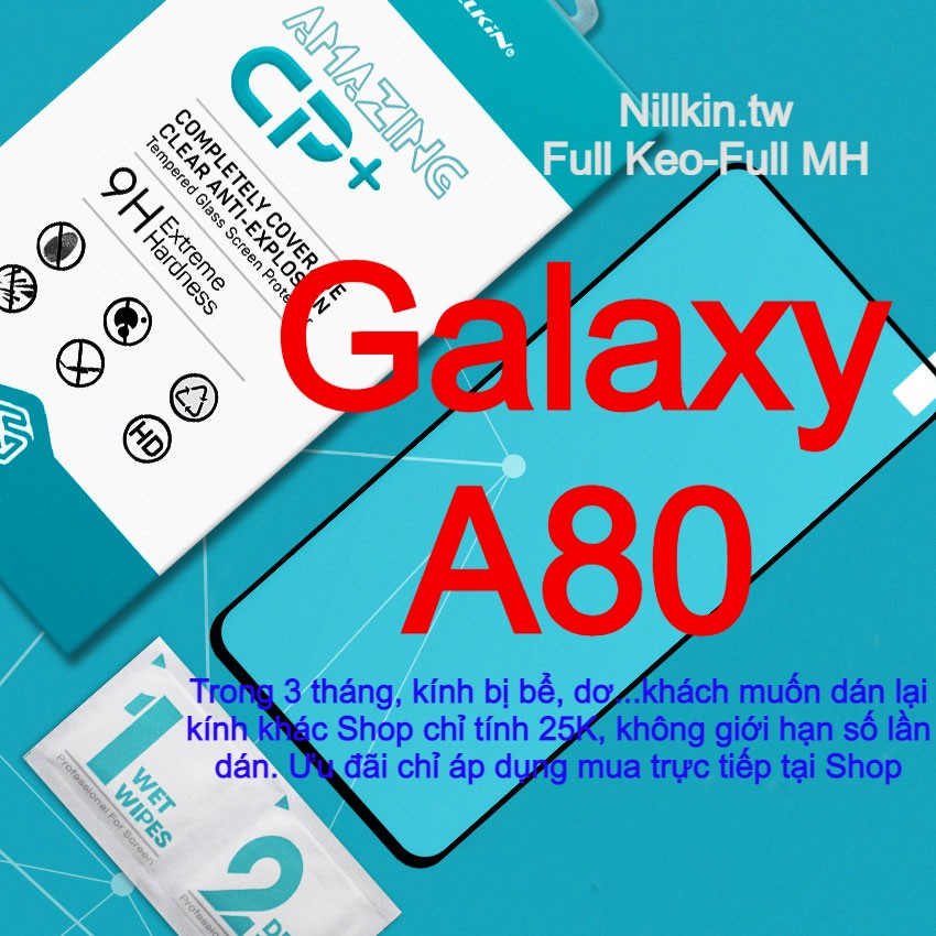 Miếng dán cường lực cho Samsung Galaxy A80 hiệu Nillkin.tw Full keo