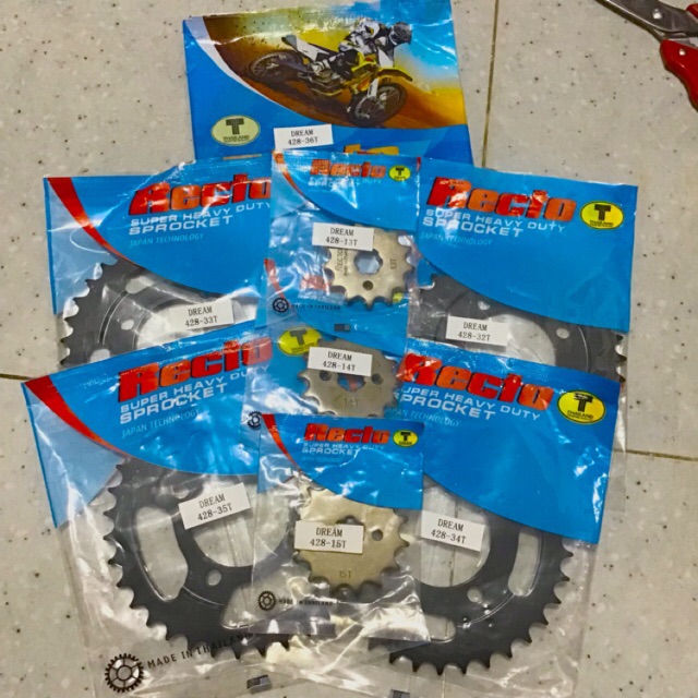 Nhông dĩa dream - wave nhỏ 13t 14t 15t - 30t 32t 33t 34t 35t 36t 38t - 428 recto - made in thailand . dochoixemay