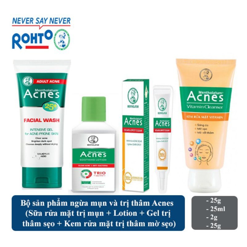 Combo 4 sản phẩm ngừa mụn và giảm thâm Acnes|25+, cam kết hàng đúng mô tả, chất lượng đảm bảo, theo công nghệ hiện đại, an toàn cho người sử dụng giá rẻ