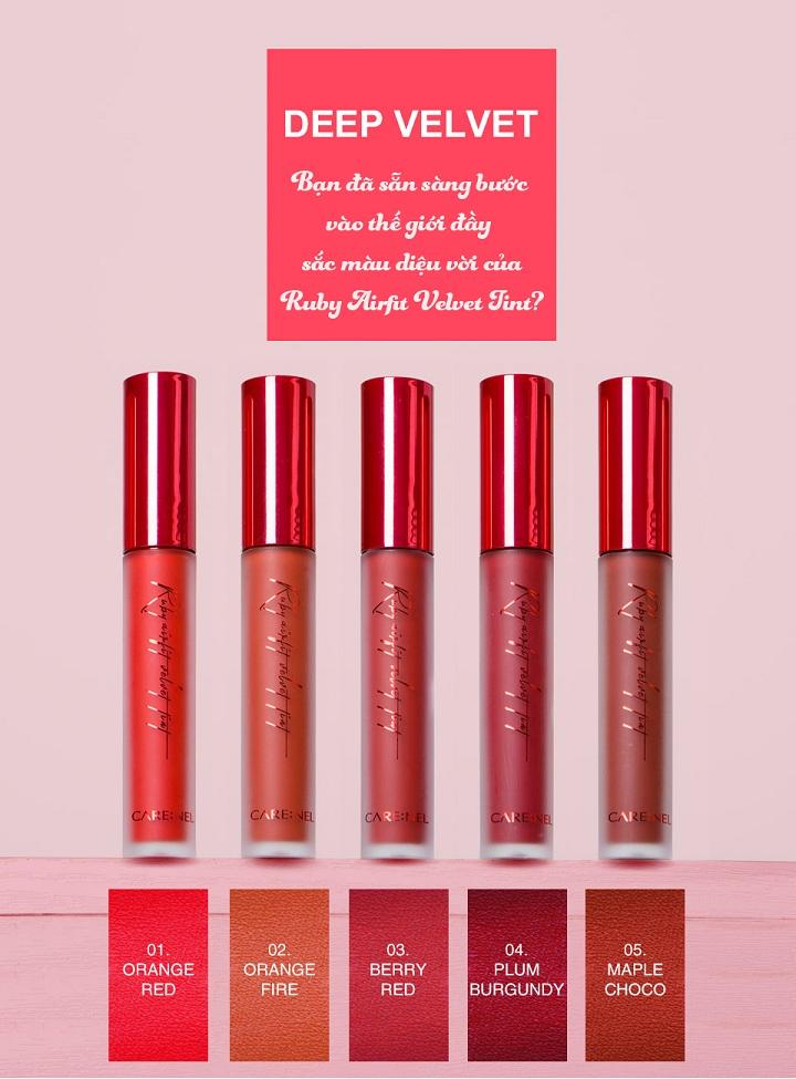 Son Kem Lì Carenel Ruby Airfit Velvet Tint