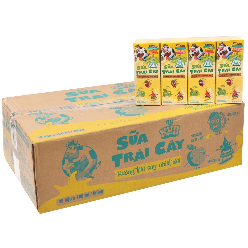 sữa trái cây KUN 180ml thùng 24 hộp