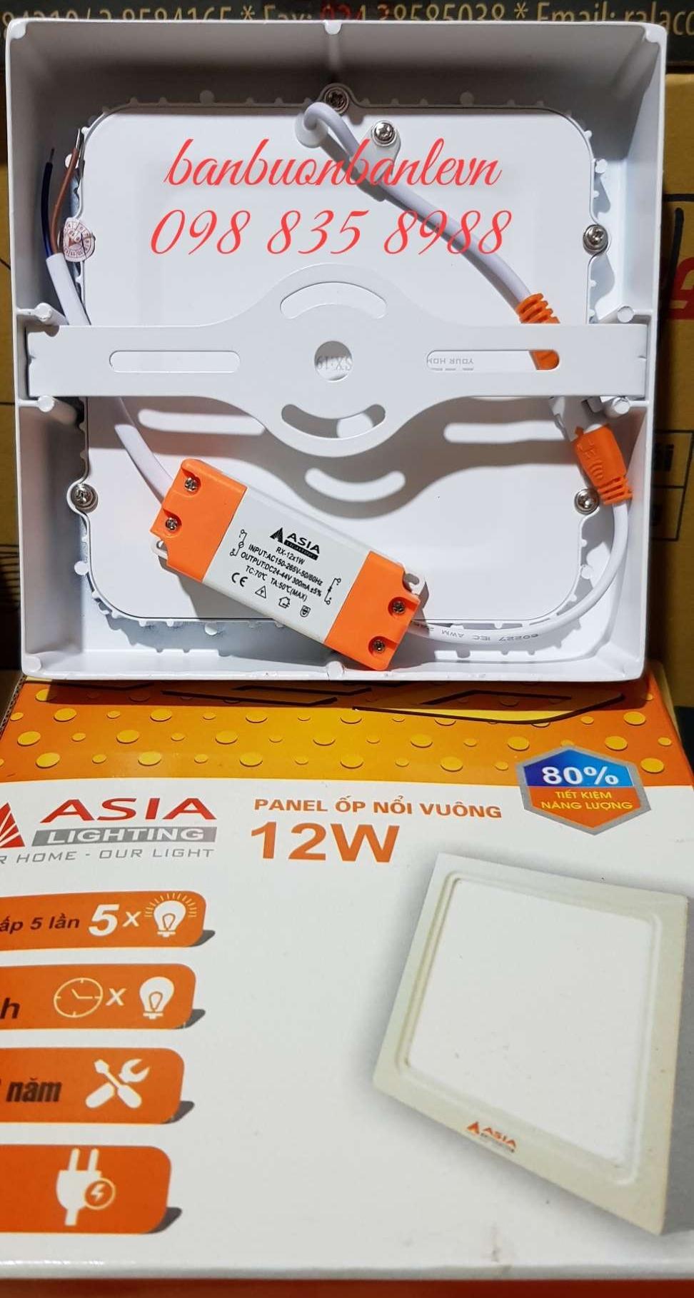 Đèn Led  panel ốp nổi vuông 12w Asia