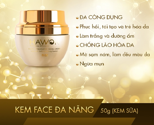 Kem FACE Đa Năng Tinh Chất Vàng – Nhân Sâm Hawon (Kem sữa)