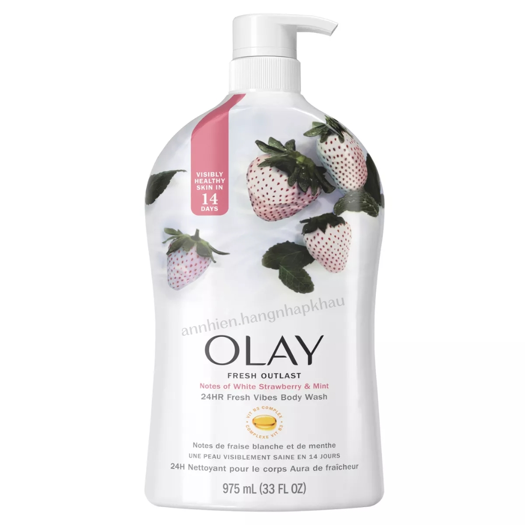 Sữa tắm Olay Fresh Outlash 887ml dâu và bạc hà thơm mát