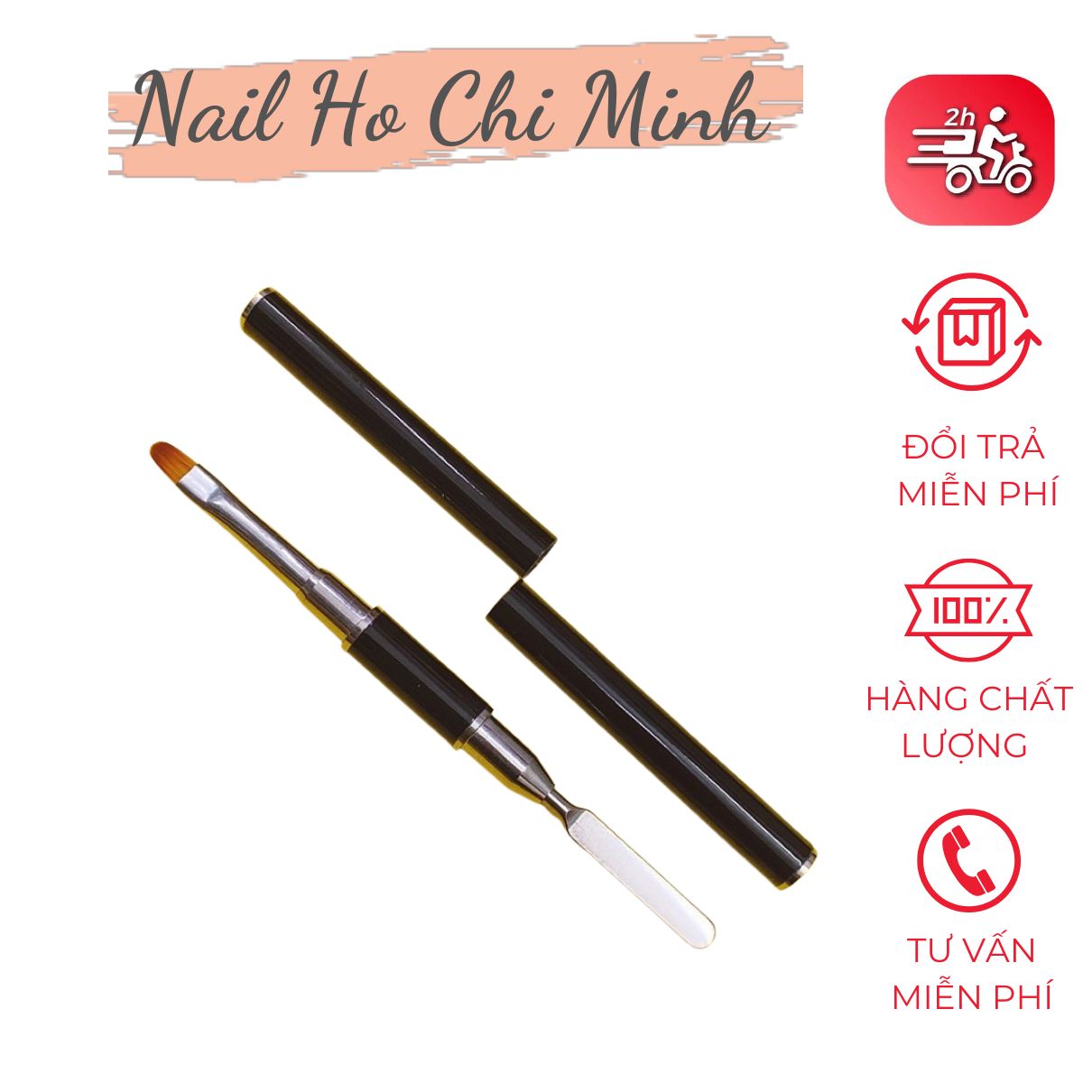 [HCM]Cọ đắp gel gôm 2 đầu-cọ đắp gel gôm chuyên dụng cho dân làm móng
