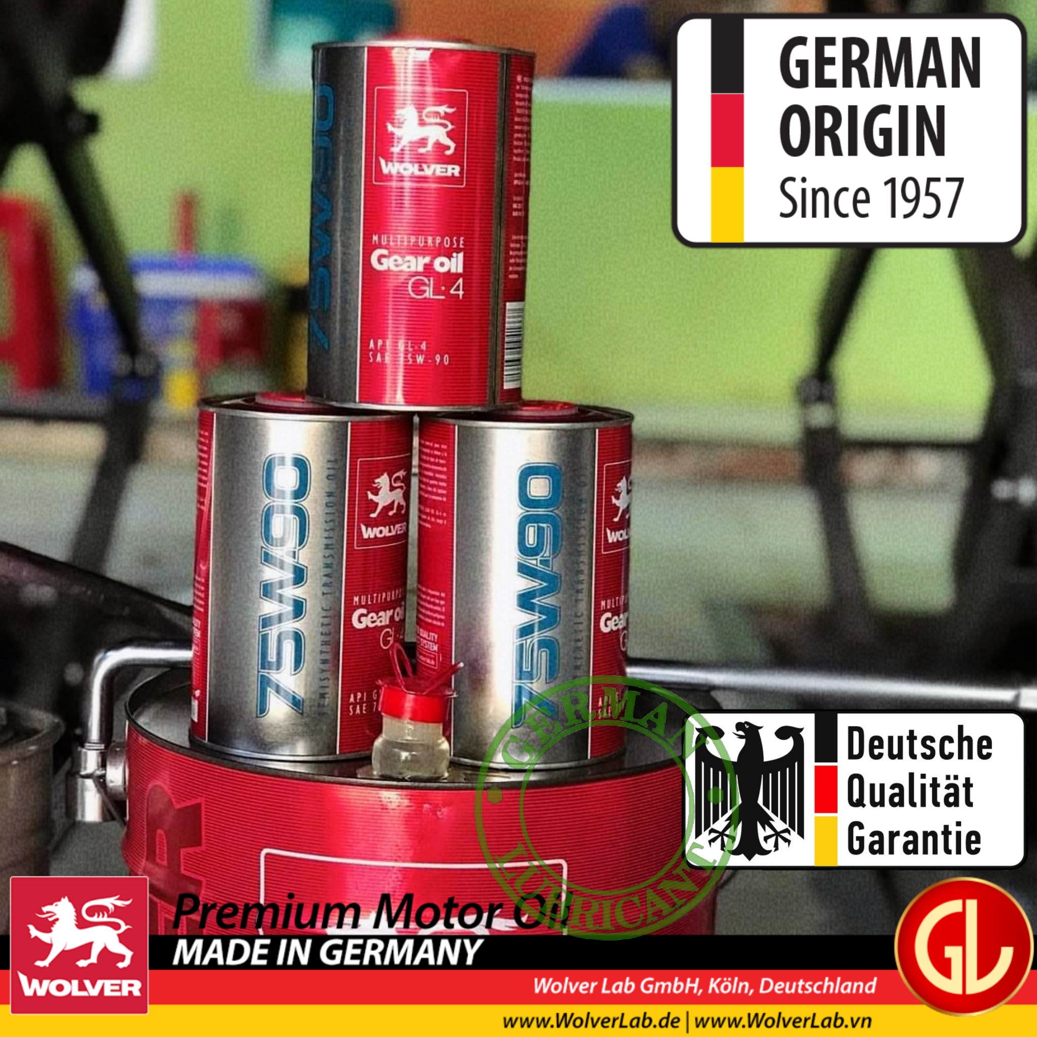 Dầu hộp số chuyên dùng GL4 Wolver Multipurpose Gear Oil 75W90 (1L