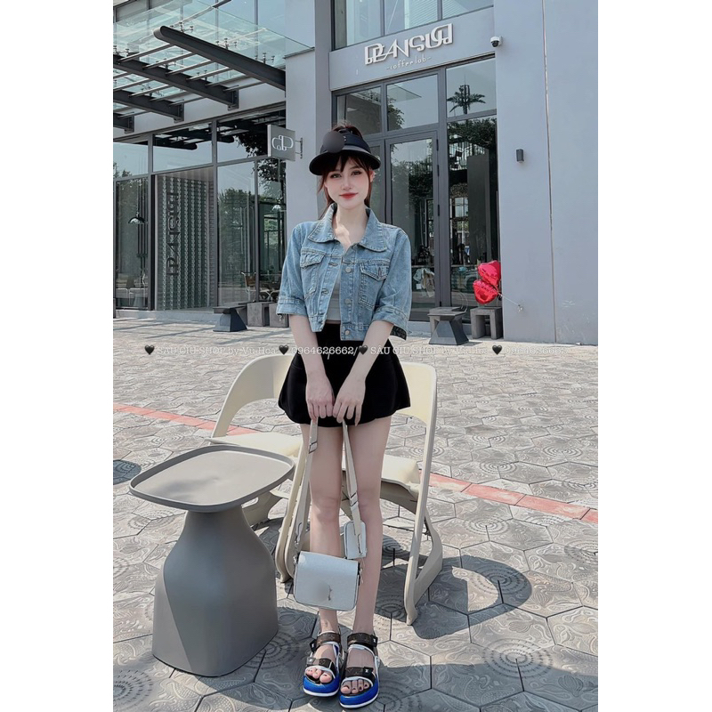 áo sơ mi bò nữ tay lửng..