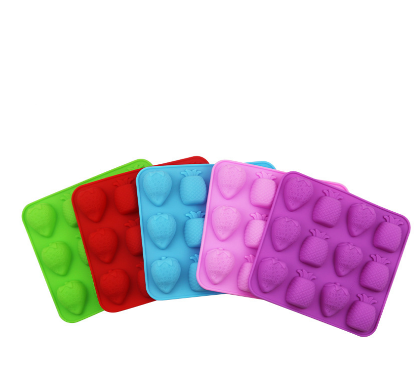 Khuôn khay silicon làm thạch, kẹo, socola - dứa,dâu