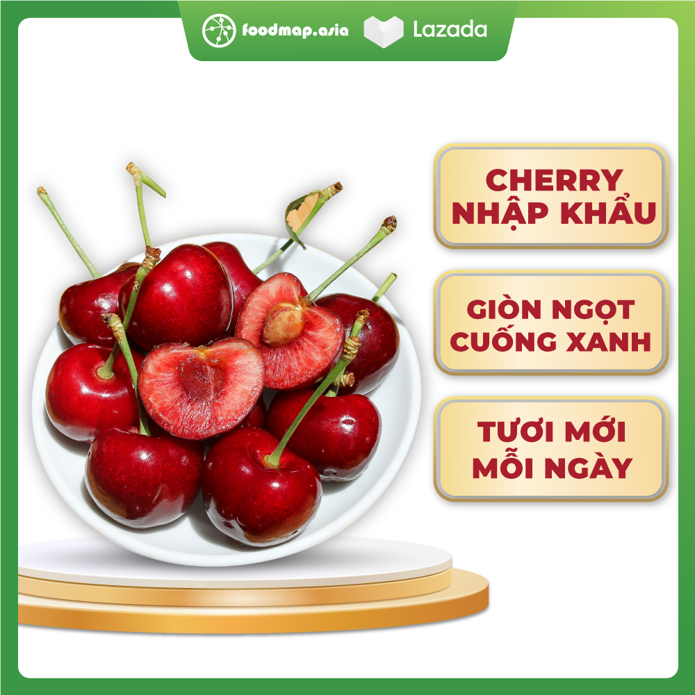 Cherry Mỹ Size 9 Tươi Ngon Giòn Ngọt - Hộp 200g - Foodmap Fruits