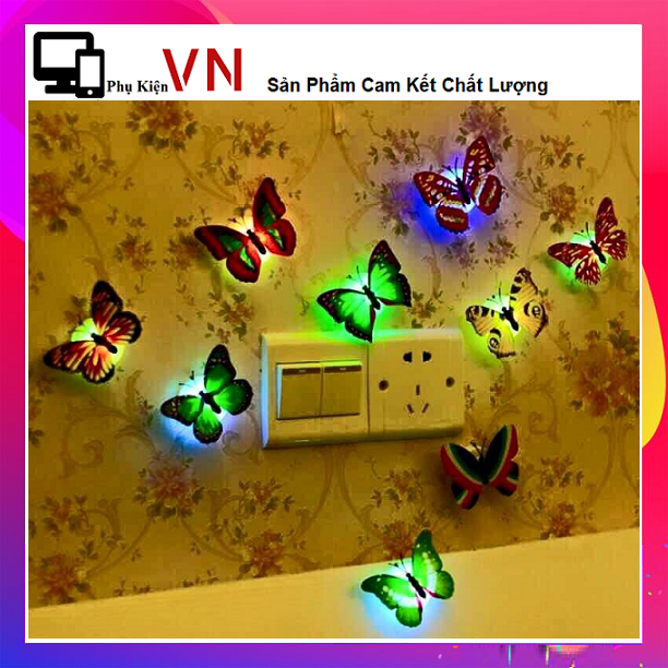 [Giá sỉ] Đèn LED hình con bướm xinh xắn dán tường nlvshop2016